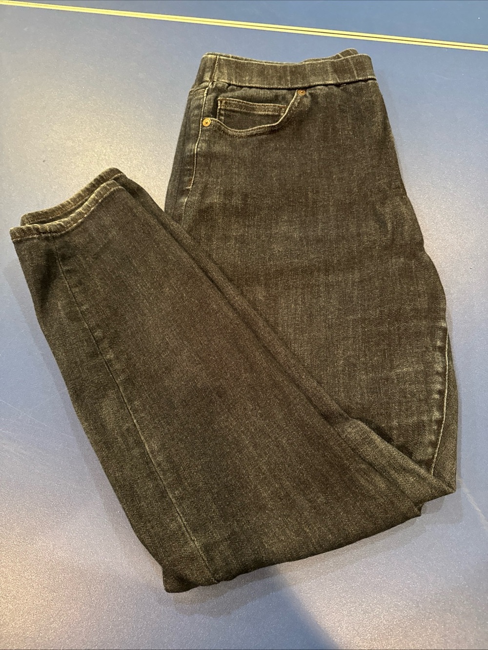 Lands' End Women's Skinny Jeans in Dark Charcoal Wash
